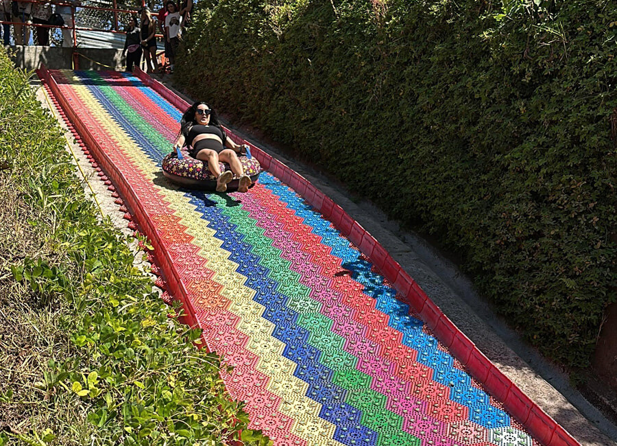 rainbow-slide-in-cafe-albania-tour